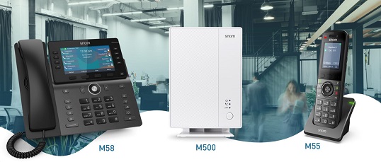 Telefonia IP: sul mercato il nuovo sistema DECT M500 dual cell e i terminali a corredo M55 e M58 di Snom