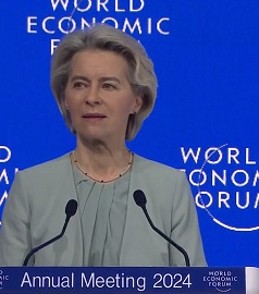 Presidente von der Leyen: Evidenziati  temi del  Global Risk Report nel discorso al World Economic Forum a Davos